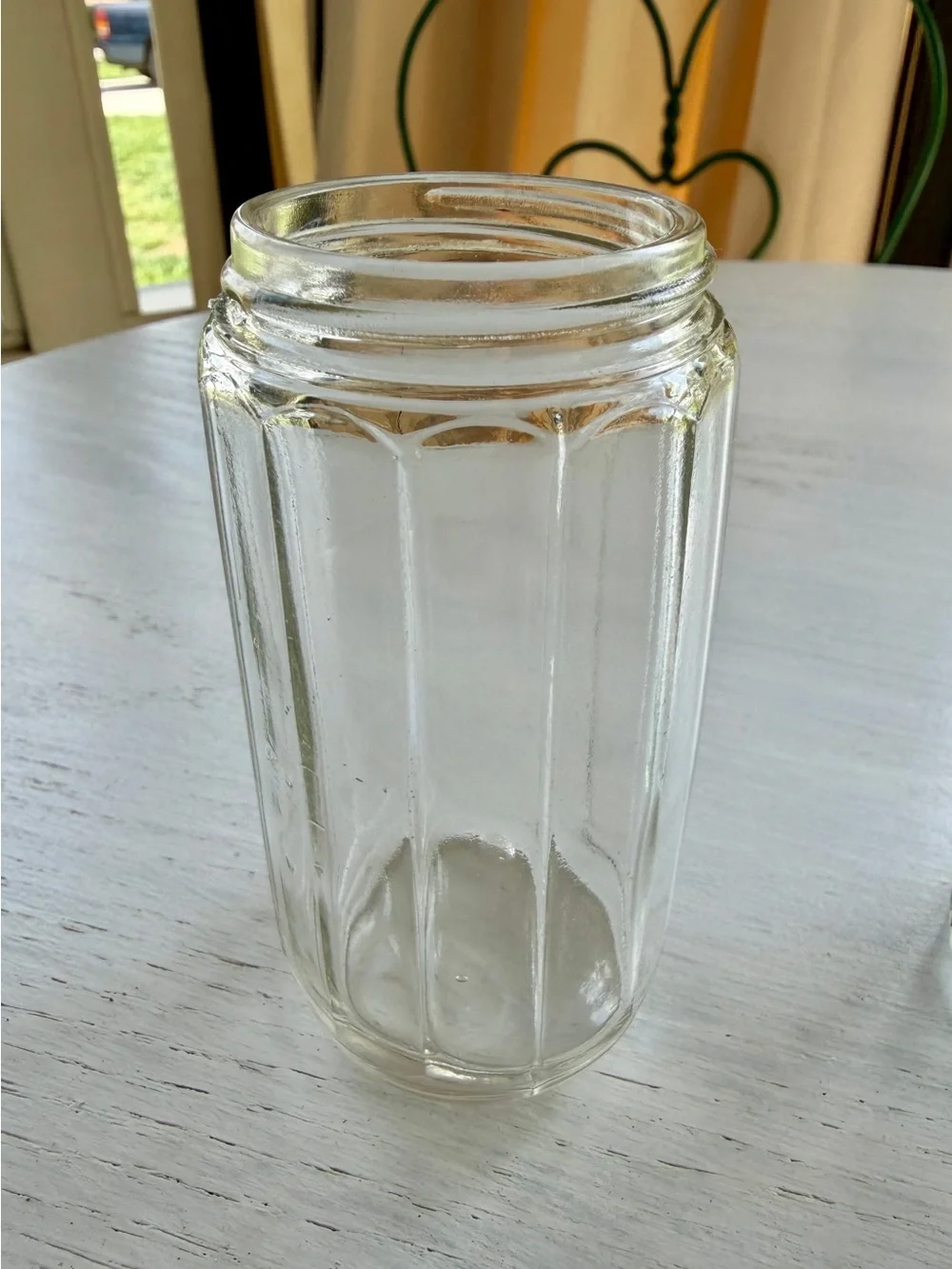VINTAGE, SET/4, HOOSIER CABINET CLEAR GLASS SPICE JARS